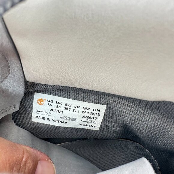 Timberland Nellie Women Size 7.5 Mono Grey Nubuck Leather Hiking Ankle Boot - Picture 10 of 11